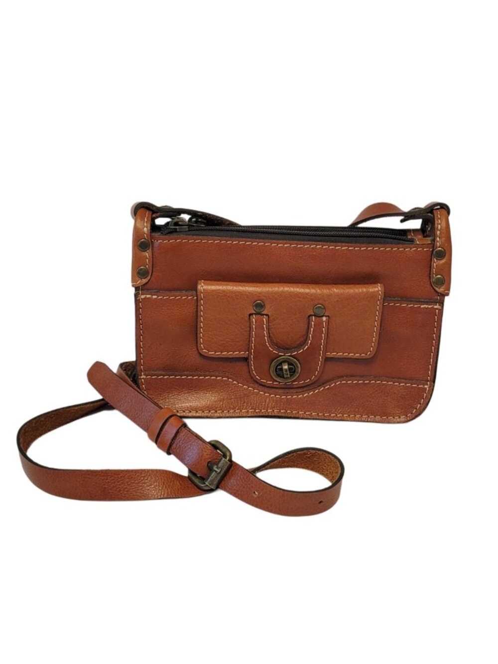 Patricia Nash Italian Leather Multi Compartment Crossbody Bag
